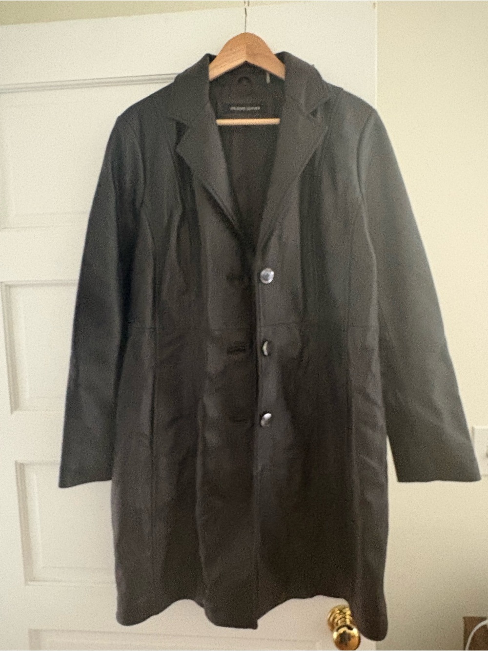Wilsons Leather Black Men’s Single-Breasted Trench Coat